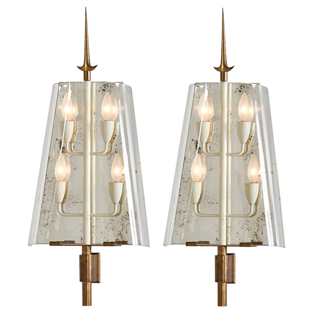 Fontana Arte, ‘Pair of Sconces, Italy’, 1940s/50s, Rago/Wright