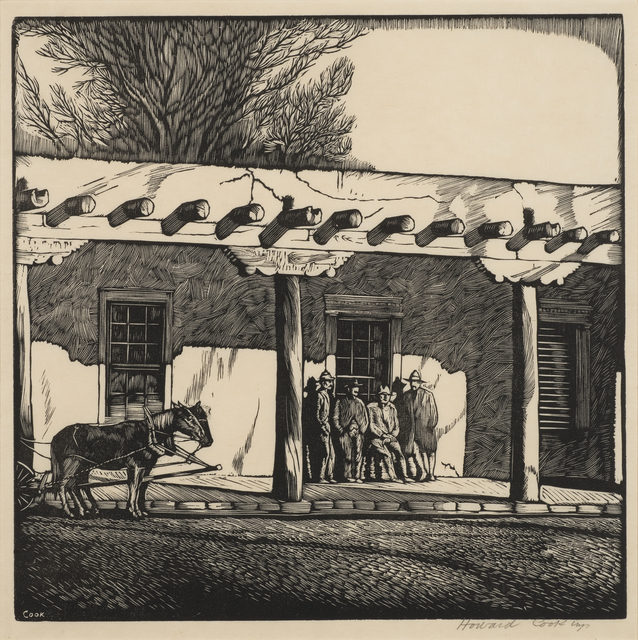 Howard N. Cook, ‘Governor's Palace (El Palacio Real)’, 1926, Print, Woodcut on paper, Aaron Payne Fine Art