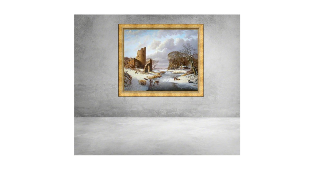 Winterlandscape with ruins and figures Winterlandscape with ruins and figures