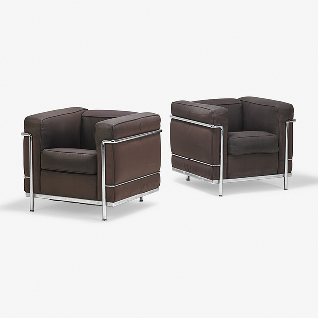Le Corbusier, ‘Pair of LC2 Petit Modèle lounge chairs, Italy’, Rago/Wright