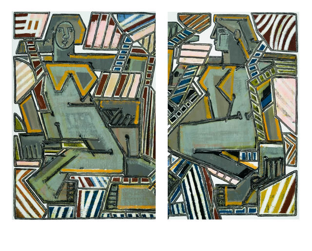 America Martin, ‘When Sun Shines Through Trees It Makes Strips Diptych’, JoAnne Artman Gallery