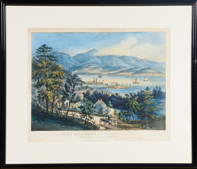 Currier & Ives, ‘"The Catskill Mountains From The Eastern Shore Of The Hudson"’, 1860, Print, Hand colored lithograph, Rago/Wright