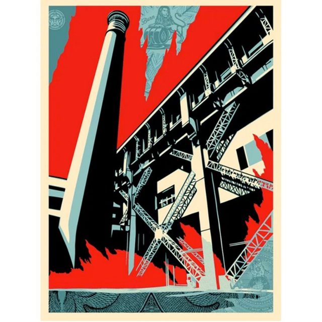 Shepard Fairey, ‘Fossil factory’, ca. 2018, AYNAC Gallery