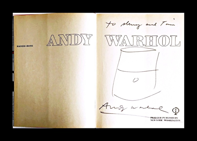 Andy Warhol, ‘Original Soup Can Drawing, inscribed to Warhol pal and Rock & Roll hall of famer’, ca. 1985, Drawing, Collage or other Work on Paper, Unique Drawing hand signed by Andy Warhol and inscribed to Rock & Roll Hall of Famer Tim D. Kehr and his wife. Bound in 1st Warhol Catalogue Raisonne ever, Alpha 137 Gallery
