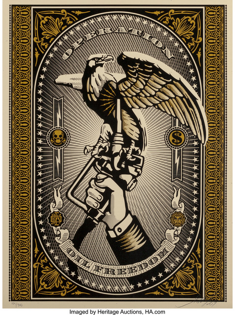 Shepard Fairey (OBEY), ‘Operation Oil Freedom (Gold)’, 2007, Heritage Auctions
