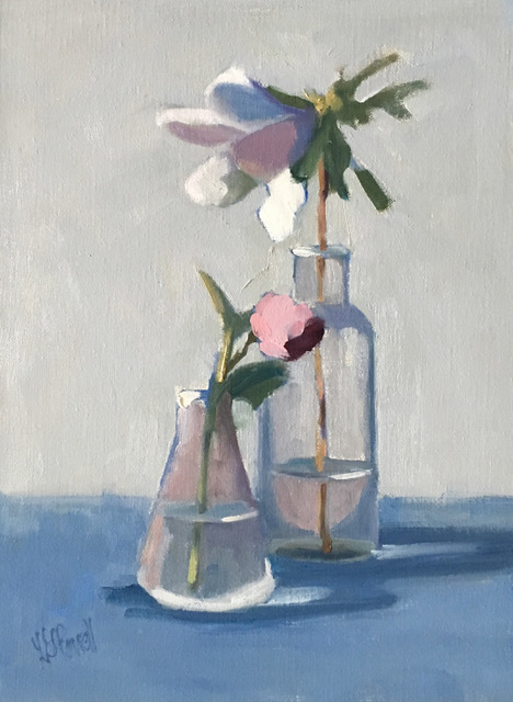 Lesley Powell, ‘Beaker and Bottle with Azalea and Bud’, 2019, Shain Gallery