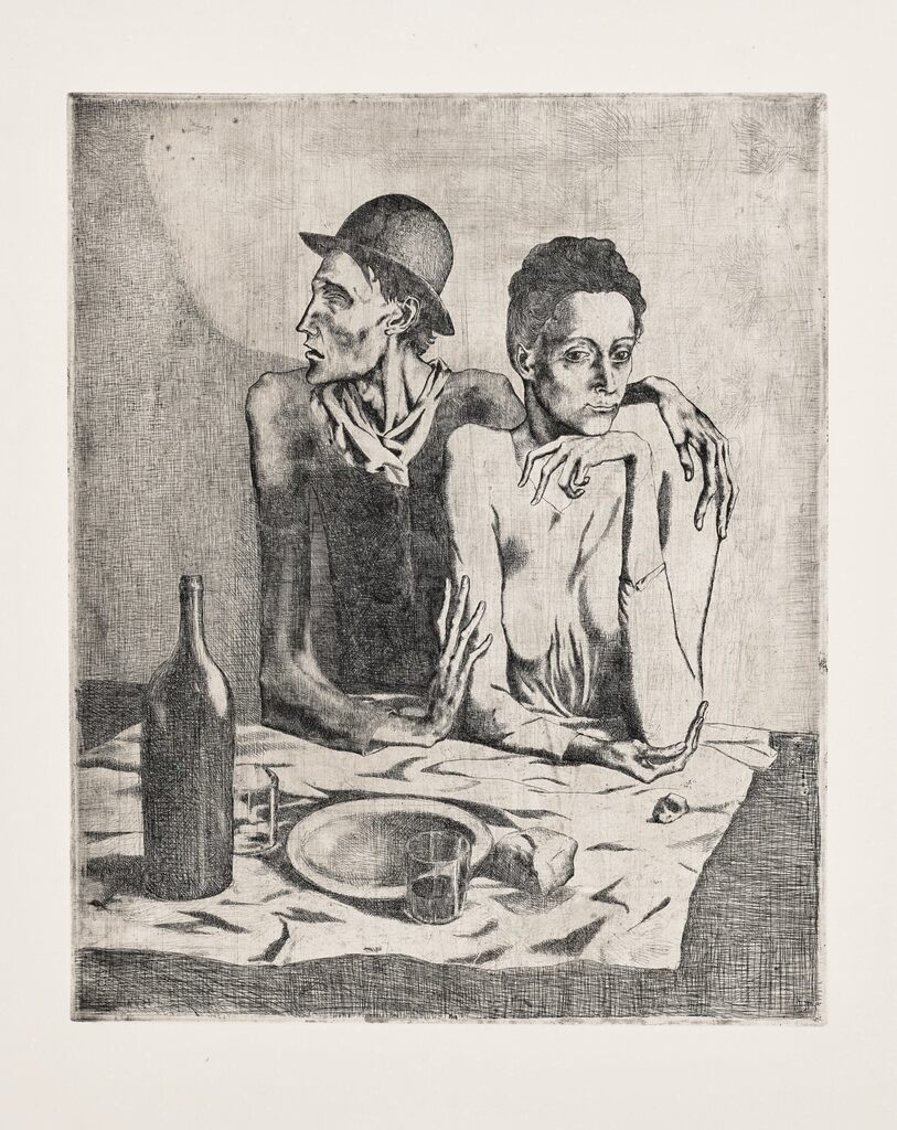 Pablo Picasso - Le repas frugal (The Frugal Meal), from La Suite des Saltimbanques (Bl. 1, Ba. 2)