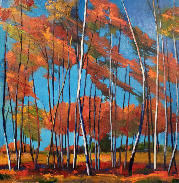 Jenn Hallgren, ‘Windy Birch Patch’, 2019, Painting, Oil on canvas, InLiquid