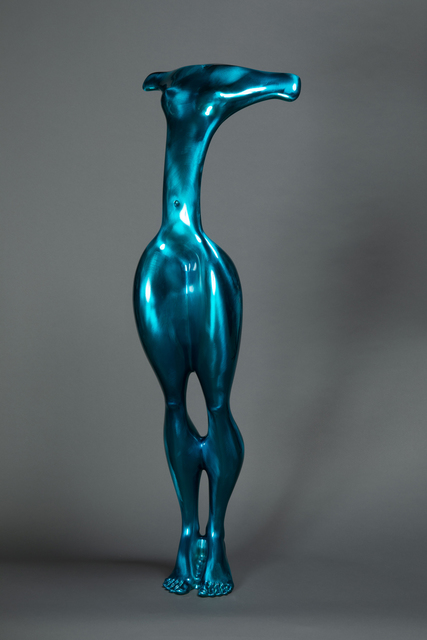 Laszlo Taubert, ‘The Champion’, 2019, Sculpture, Bronze, silver coated, painted, lacquered, Avran Fine Art
