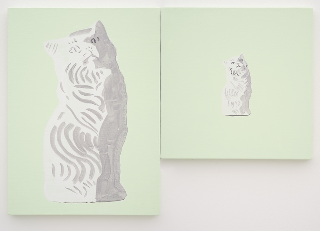 Shimon Minamikawa, ‘Green Ground (Cat Object)’, 2018, Painting, Acrylic on canvas, Hakgojae Gallery