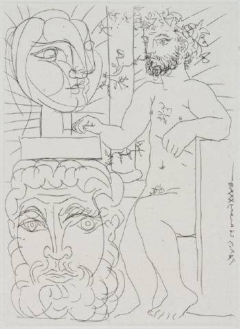 Pablo Picasso - Sculpteur et Deux Têtes sculptées (from La Suite Vollard)