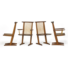 Four Conoid Chairs, Two Arm, Two Side, New Hope, PA