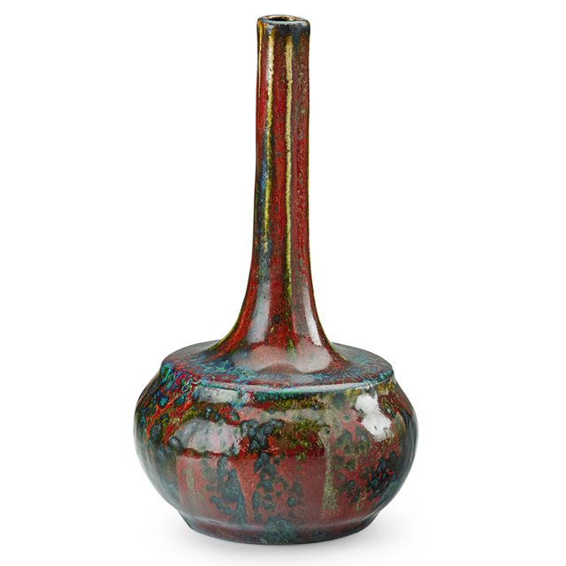 Pierre Adrien Dalpayrat, ‘Fine Mottled Oxblood Gourd-Shaped Vase, France’, 1910s, Rago/Wright
