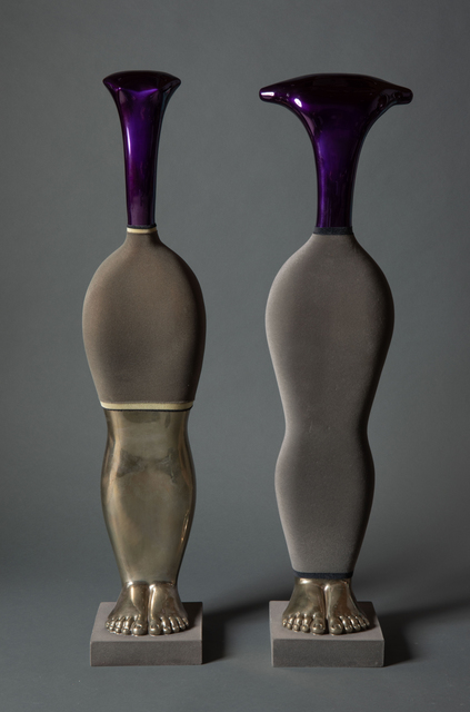 Laszlo Taubert, ‘Latifah & Ramses’, 2019, Sculpture, Silver plated bronze, grey velvet, colored varnish, Avran Fine Art