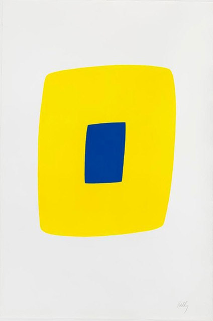 Ellsworth Kelly, ‘Yellow with Dark Blue’, 1964-1965, Print, Original lithograph in color on BFK RIVES paper, Robert Fontaine Gallery