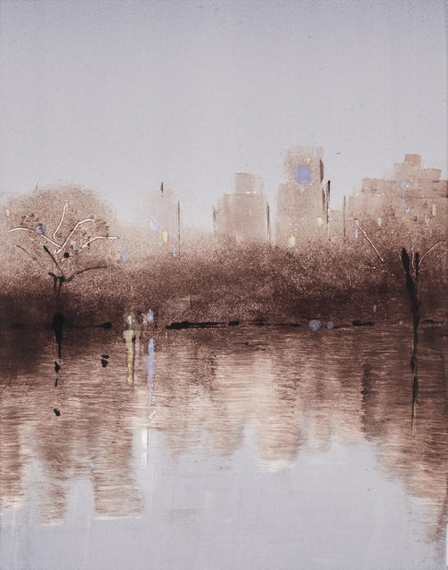 Lisa Breslow, ‘Central Park Nocturne 2’, 2018, Drawing, Collage or other Work on Paper, Monotype, Kathryn Markel Fine Arts