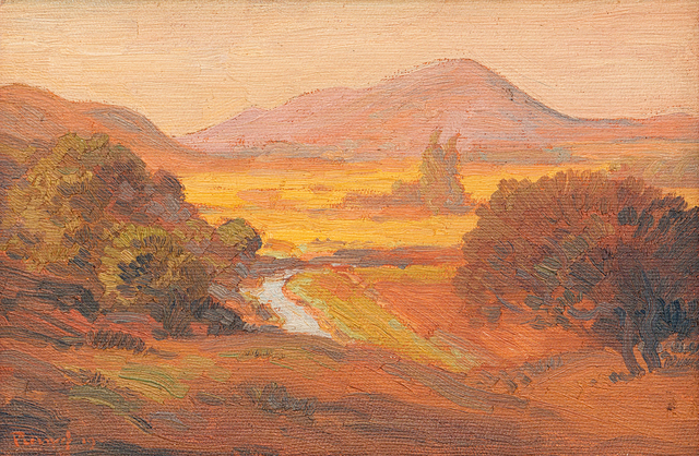 Jacob Hendrik Pierneef, ‘Meintjieskop, Pretoria, Aand’, Painting, Oil on canvas, Strauss & Co