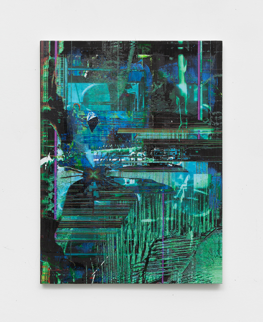 Chris Dorland, ‘Untitled (zero day exploits)’, 2019, Painting, Ink, acrylic, UV gel on Linen, Nicoletti Contemporary