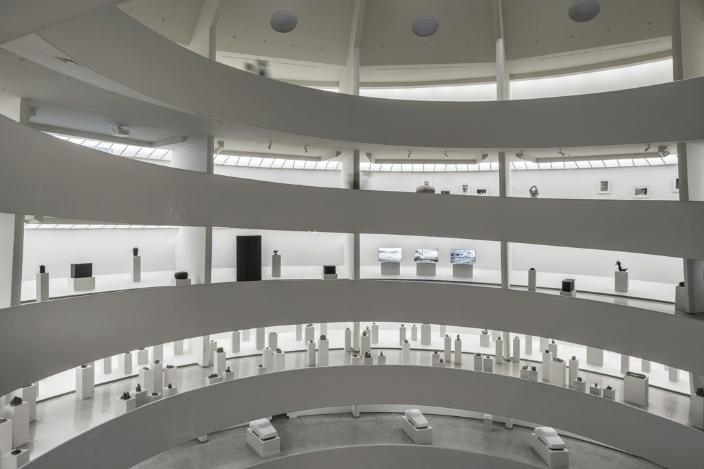 Installation view: Peter Fischli David Weiss: How to Work Better, February 5–April 27, 2016, Solomon R. Guggenheim Museum
Photo: David Heald © Solomon R. Guggenheim Foundation Installation view: Peter Fischli David Weiss: How to Work Better, February 5–April 27, 2016, Solomon R. Guggenheim Museum
Photo: David Heald © Solomon R. Guggenheim Foundation