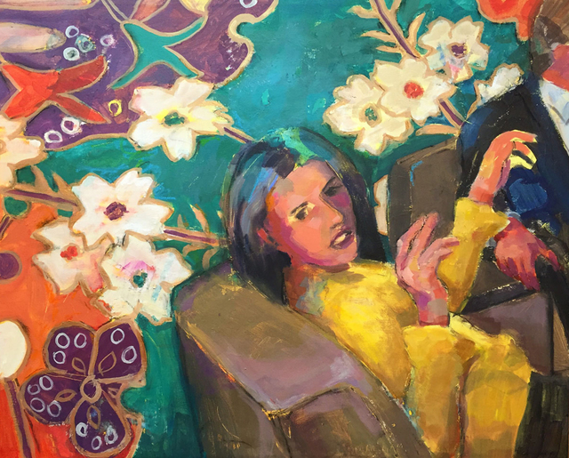 Phyllis Gorsen, ‘Lily of the Valley ’, Painting, Acrylic, Paper and Charcoal on Canvas, InLiquid