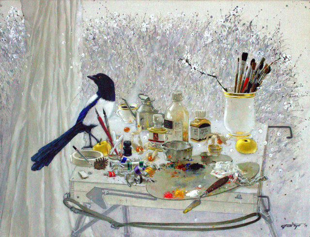 Tatyana Palchuk, ‘Still Life with Magpie ’, 2014, Painting, Oil on Linen, Alessandro Berni Gallery