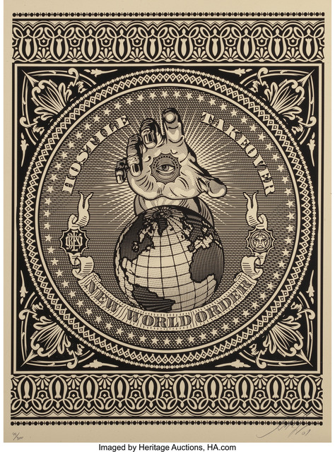 Shepard Fairey (OBEY), ‘Hostile Takeover (Black)’, 2007, Heritage Auctions