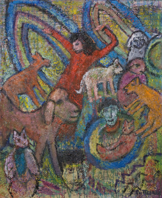 Florence Putterman, ‘Gigi Me and Friends’, 2010, Painting, Acrylic and Sand on Canvas, Walter Wickiser Gallery