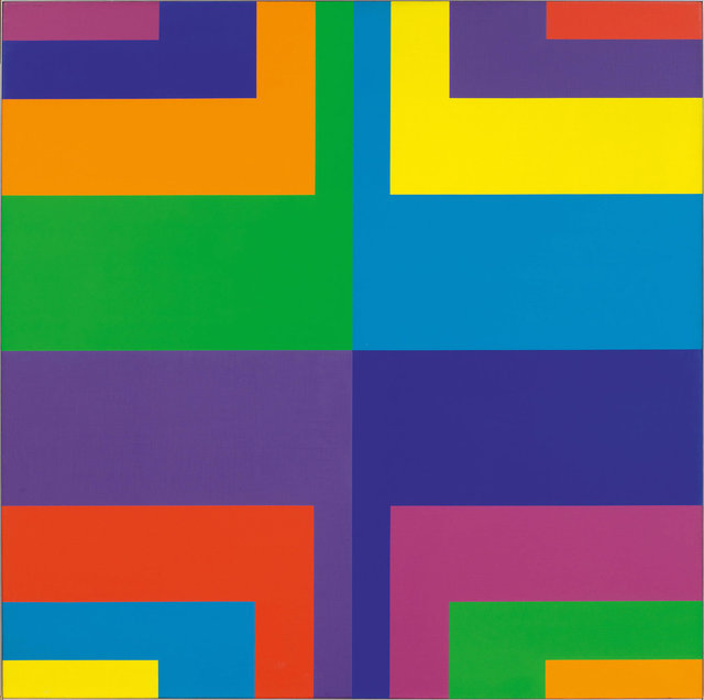 Carlo L. Vivarelli, ‘Diagonal zentripetale Gruppen in 8 (extravertiert)’, 1968-1969, Painting, Acrylic on canvas, Koller Auctions