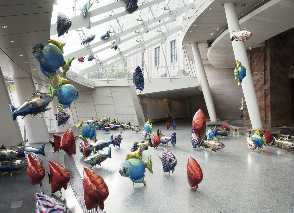 Installation view of "Philippe Parreno: My Room Is Another Fish Bowl" at Brooklyn Museum, Brooklyn (2016). Photo credit: Jonathan Dorado/Brooklyn Museum. Installation view of "Philippe Parreno: My Room Is Another Fish Bowl" at Brooklyn Museum, Brooklyn (2016). Photo credit: Jonathan Dorado/Brooklyn Museum.