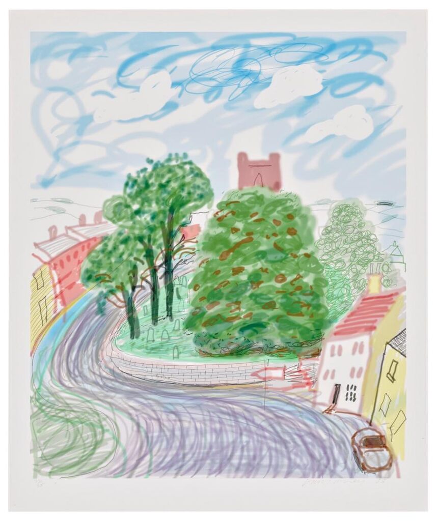 David Hockney - Kilham with Church