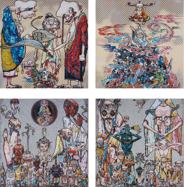 Takashi Murakami, ‘4 Arhats, One With Four Eyes; 2 Arhats Mediating Amid the Hellfire of the Mound of the Dead; Phantasma; and Clairvoyance’, 2013-2015, Phillips