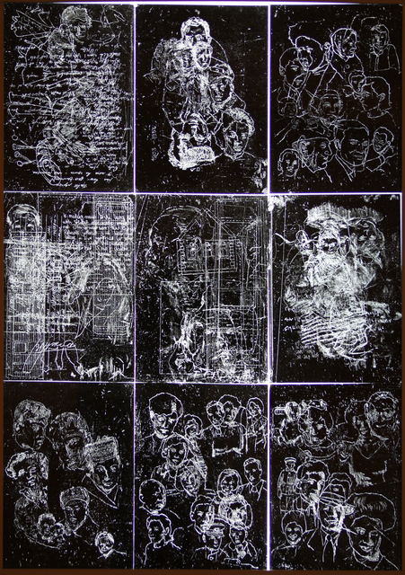 Haim Sokol, ‘Palimpsests’, 2010, Painting, Lightbox, carbon paper, Anna Nova Gallery