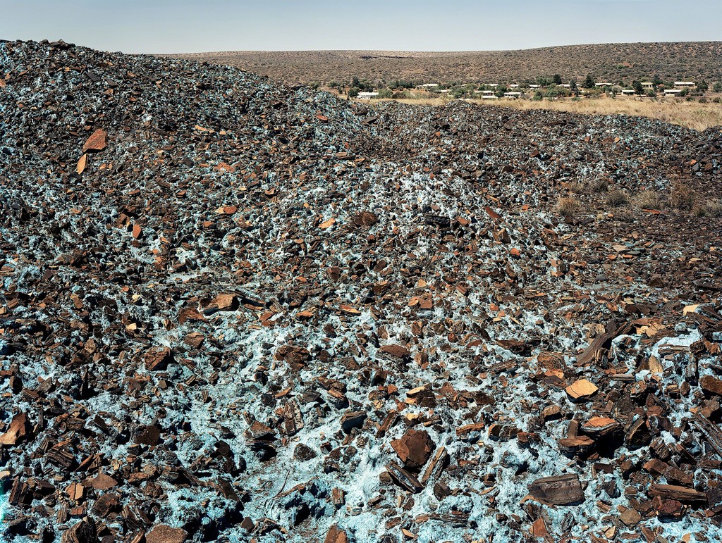 David Goldblatt Blue asbestos waste on the Owendale Asbestos Mine tailings dump. Near