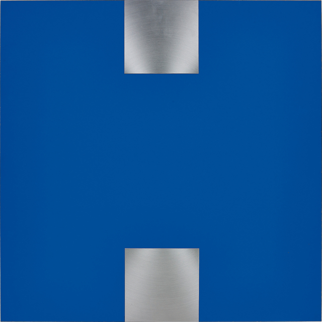 Getulio Alviani, ‘Contrappunto nel blu’, 1978 -2000, Mixed Media, Aluminum and laminate on wood, Phillips