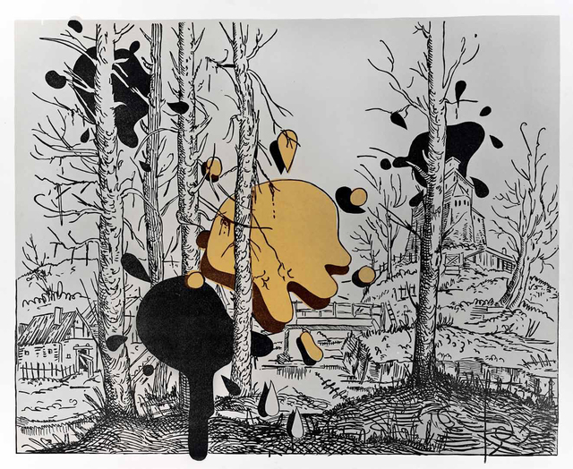 Steve Viezens, ‘Landscape with spots III’, 2018, Print, Lino cut, Galerie Kleindienst