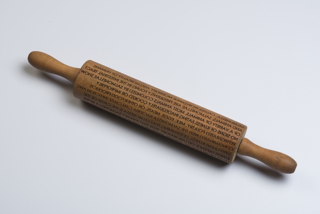 Clint Imboden, ‘Food Borne - Salmonella’, 2018, Mixed Media, Laser engraving on found wooden rolling pin, Dab Art