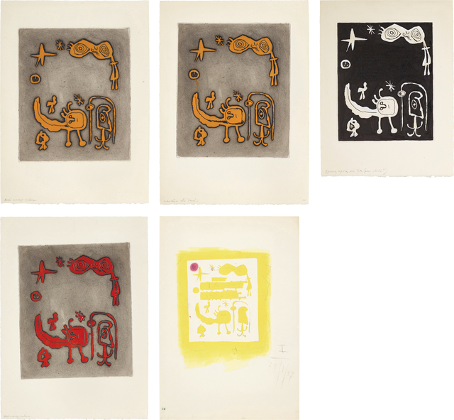 Joan Miró, ‘Ruthven Todd Album, An Alien World for Dolores Miró: five impressions’, 1947, Phillips