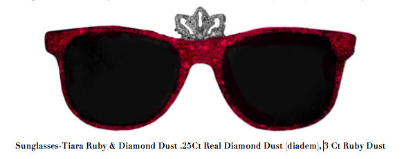Stacy Engman, ‘Sunglasses-Tiara Ruby & Diamond Dust .25Ct Real Diamond Dust (diadem), 3 Ct Ruby Dust’, 2019, Mixed Media, .25Ct Real Diamond Dust (diadem), 3 Ct Ruby Dust, ART CAPSUL