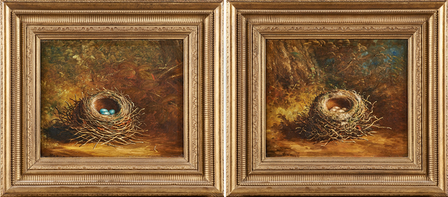 Ben Hold, ‘Two untitled oils on canvas with birds' nests’, Rago