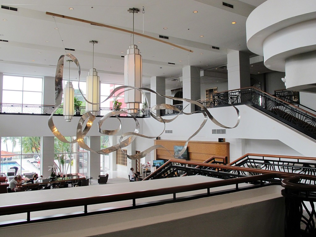 Jacques Jarrige "Waves " Hand Hammered Aluminum Mobile Sculpture at Pullman Miami Jacques Jarrige "Waves " Hand Hammered Aluminum Mobile Sculpture at Pullman Miami
