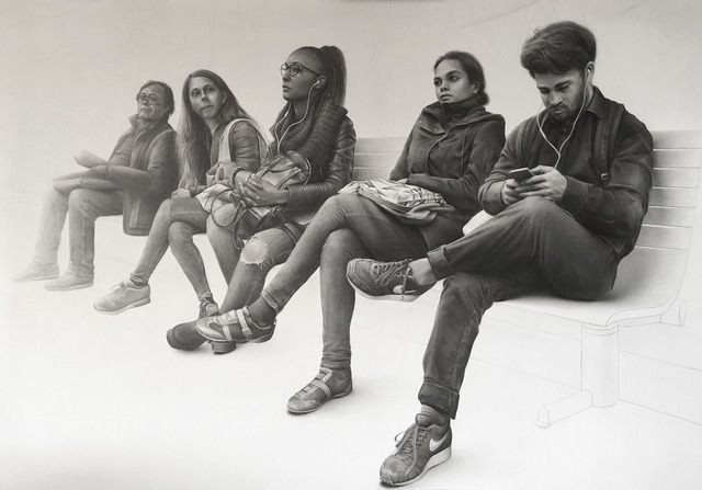 Raul Barrilado, ‘En su mundo VIII’, ca. 2019, Painting, Graphite on canvas, Galeria Jordi Barnadas