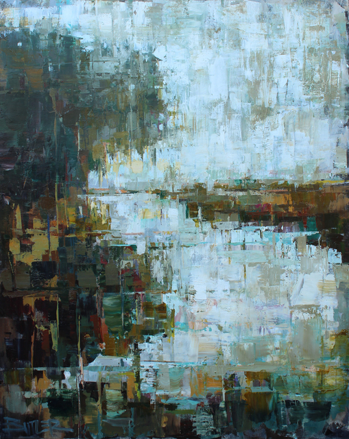 Curt Butler, ‘Veiled in Tenuous Green Mists ’, 2020, Painting, Encaustic and Oil on Canvas, Shain Gallery