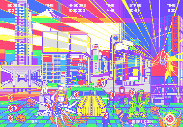 Yoshinori Tanaka, ‘Meikyo Yamato-damashii Shibuya’, 2018, Mixed Media, Giclee, silkscreen, glitter, gloss on paper, Gallery Tokyoite