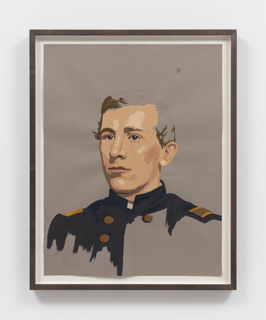 Matthew Benedict, ‘Study of a Hero's Head (Major Frank Biddle Ward) ’, 2019, Drawing, Collage or other Work on Paper, Gouache and pencil on paper, Alexander and Bonin