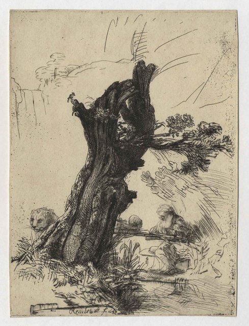 Rembrandt van Rijn, ‘St. Jerome beside a Pollard Willow’, 1648, Print, Etching with drypoint, C. G. Boerner