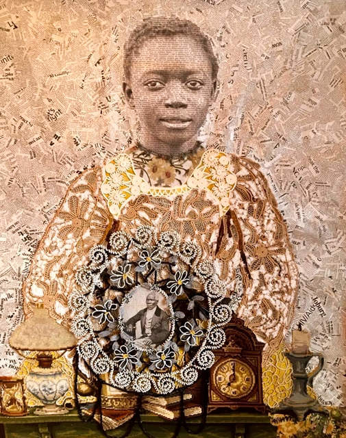 Marion Boehm, ‘Great Grandpa ’, 2017, Drawing, Collage or other Work on Paper, Mixed media collage on canvas, Out of Africa Gallery