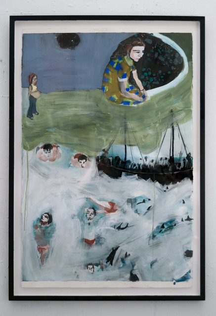 Melora Griffis, ‘Fishing’, 2010, Painting, Acrylic, gouache, charcoal on paper, Resource Art