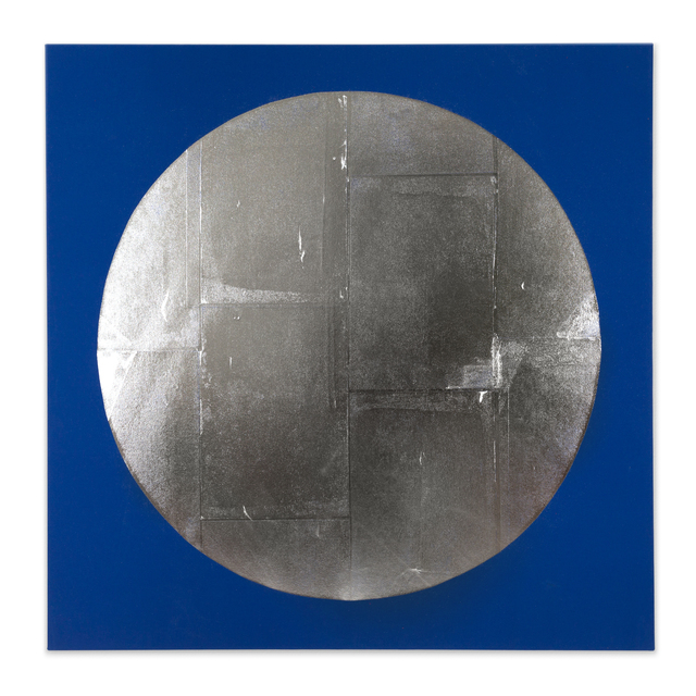 Chad Kouri, ‘Reflection Pool Blue (4x4)’, 2021, Painting, Foil on dyed canvas, Uprise Art