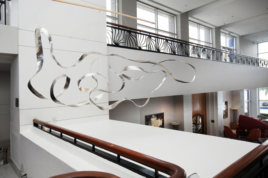 Jacques Jarrige Waves Aluminum Mobile Sculpture at Pullman Miami Jacques Jarrige Waves Aluminum Mobile Sculpture at Pullman Miami