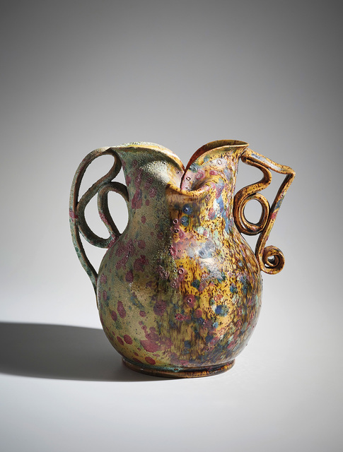 George Ohr | Mottled two-sided, two-handled vase (ca.1895) | Artsy